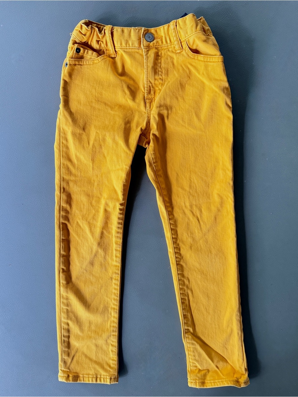 GAP Kids 1969 Yellow Slim Regular Straight Jeans Size 8 Adjustable Waist